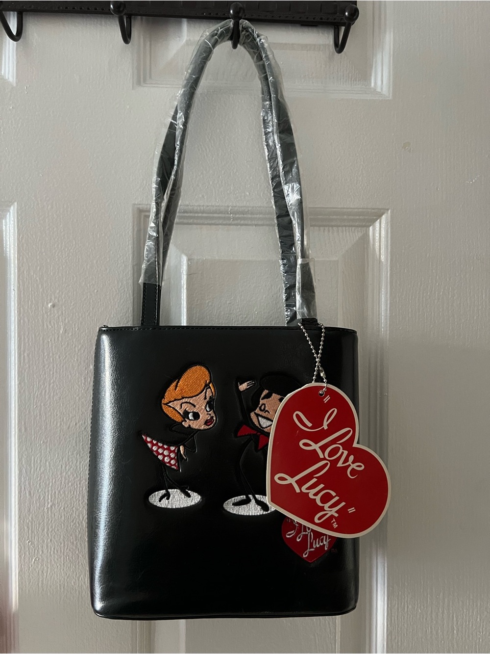 I Love Lucy Black Shoulder Bag